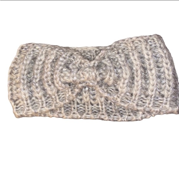 Charming Charlie Gray Sequin Cable Knit Headband Ear Warmer Winter One Size - Picture 3 of 9